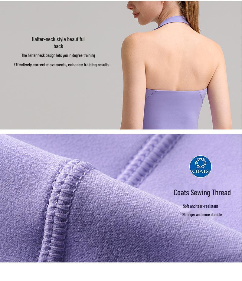 Align Series: European & American Sports Halter Neck Gathered Fitness Bra & Yoga Vest