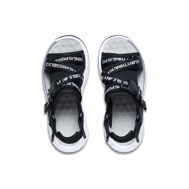 Li Ning Youth  Childrens Sports Trend Durable Lightweight Breathable Non-Slip Sandals Kids Sandals Black YKUT034-1