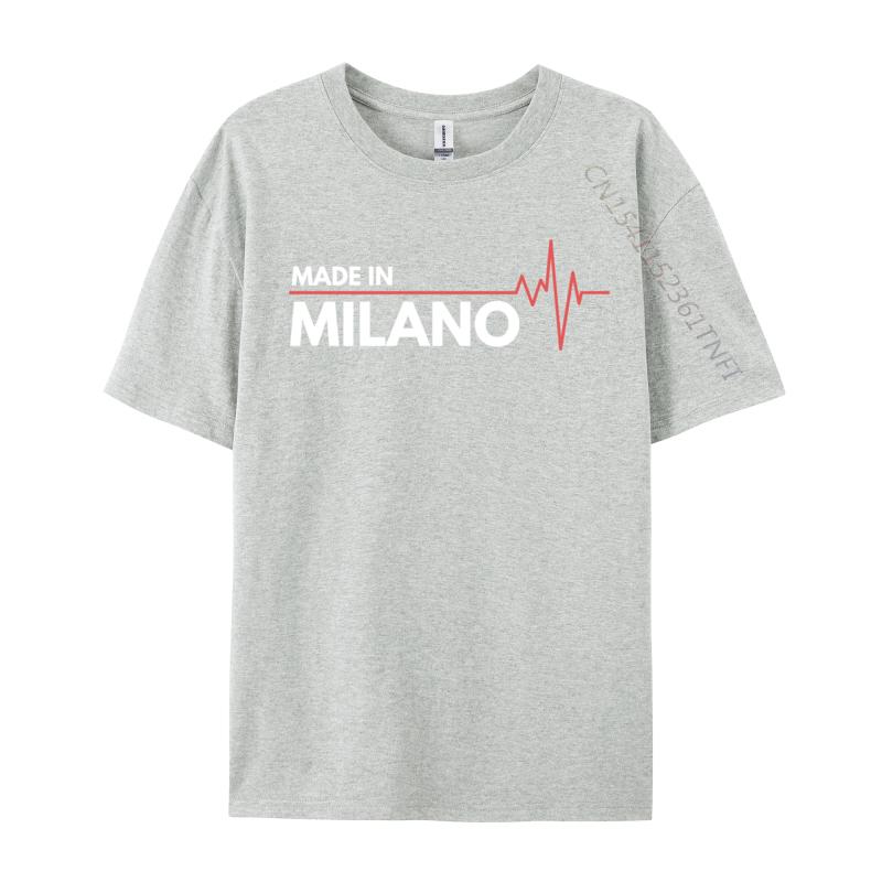 Made In Milano Italy Italia Place Of Birth Heartbeat Tops T Shirt Casual Tops Shirt Funky Printing Unisexs Tshirts Printing