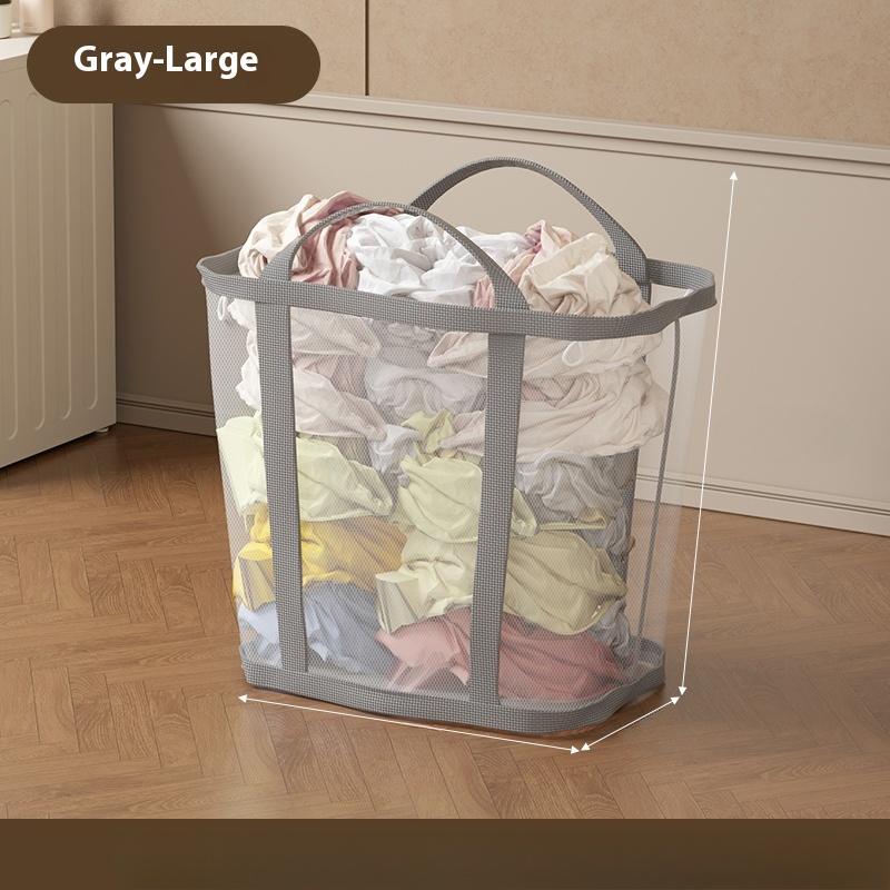 1 шт Складная дышащая сетчатая корзина для белья с усиленными ручками складной прямоугольный контейнер для хранения для ванной комнаты гардероба общежития путешествий Large серый 759₽
