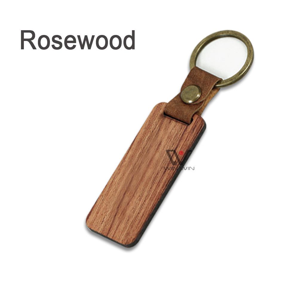 Rectangle Wooden Keychain Pendant - Business Gift in OPP Packaging