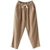 Solid Color Cotton and Linen Pants for Woman Vintage Loose Streetwear Harem Trousers Female Casual High Waist Drawstring Pants