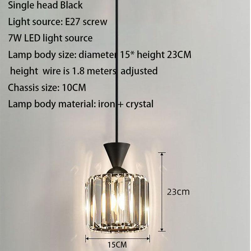 

Современный блеск золотой свет роскошная хрустальная люстра спальня прикроватная лампа леска одинарная подвесная лампа светодиодный светильник 3 color light чёрный