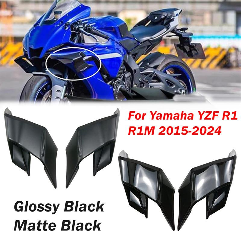 For Yamaha YZF R1 R1M 2015-2023 2024 Motorcycle Winglet Aerodynamic Wing Kit Spoiler Black Moto Fairing Side Winglets Left Right