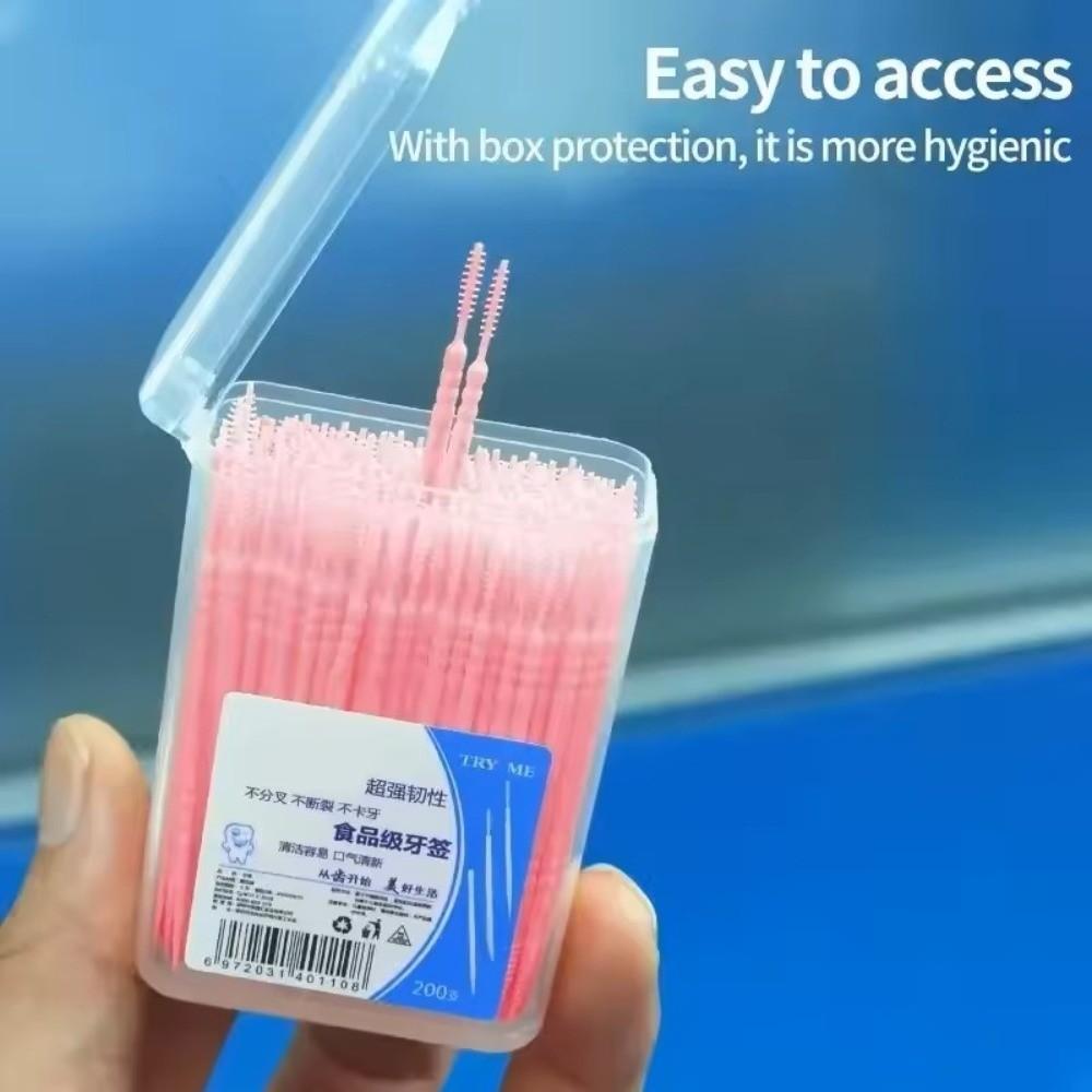 200Pieces/Box Portable Disposable Flosser Oral Cleaning Teeth Care Sticks Double Head Ultra Fine Toothpick