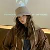 Portable Women Fisherman Hat Windproof Panama Caps Korean Down Cotton Bucket Hats  Autumn Winter