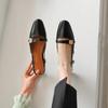 Beige Heeled Sandals Shoes Closed Toe Women's All Match Mary Jane Black Block Comfort Low Open Retro Girls Summer