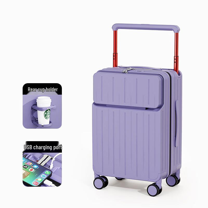 Kuaichi Wide Handle Front-Opening PC Suitcase 20-inch Front Opening