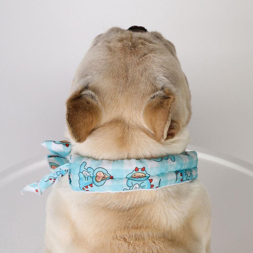 Polyester Fiber Pet Cooling Ice Scarf Absorbent Reusable Pet Cold Triangular Scarf Adjustable Physical Cooling