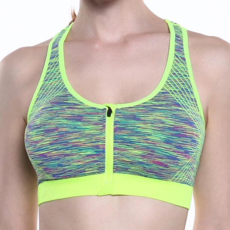 Sutien Sport Yoga Femei cu Fermoar Push up Vestă Lenjerie Intimă Sutien