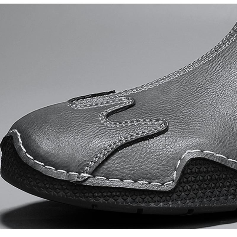 Men's High-top Leather Boots Casual Sneakers Winter Plush Shoes Snow Boots 39-46