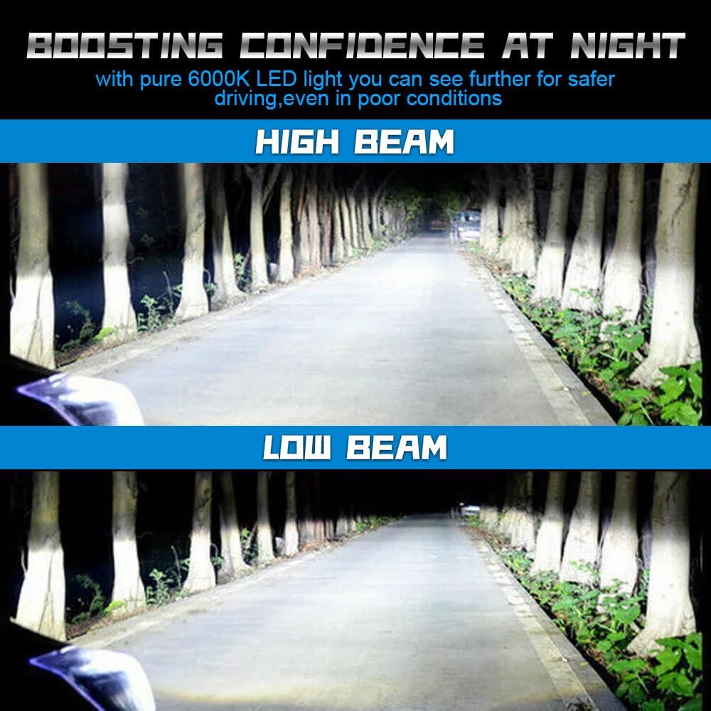 Fit For Ford F250 F350 F450 F550 Super Duty 2005- Headlight Bulbs Led, 9008 +H13 LED High & Low Beam Bulbs+9145 Fog Light Bulbs,500% Brightness,