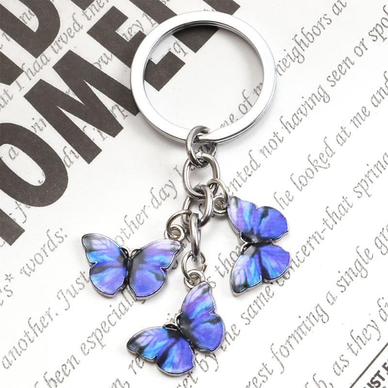 Colorful Enamel Butterfly Keychain Zinc Alloy Pendants Insects Craft Car Key Women Bag Accessories Jewelry Gifts Fashion Keyring