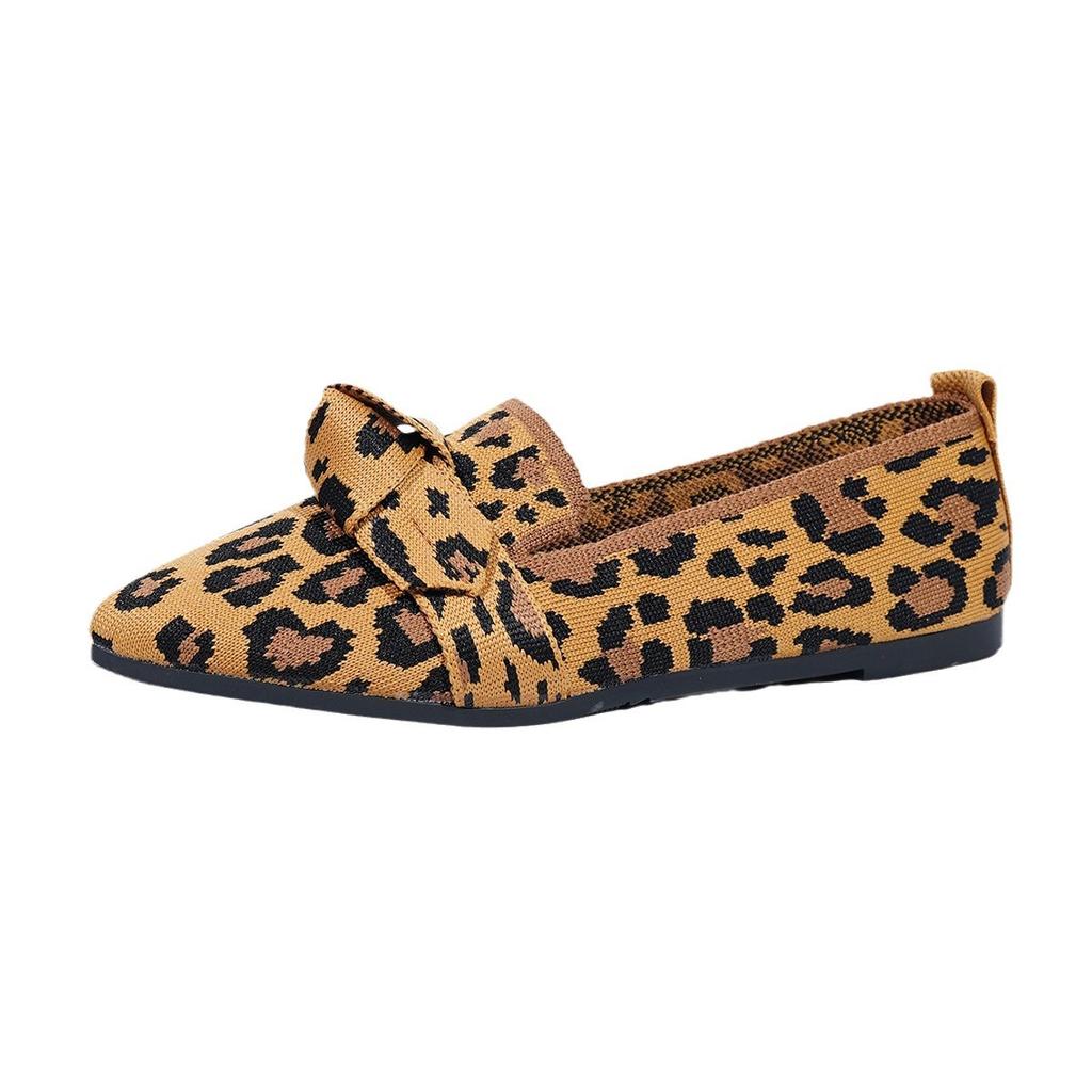 Foreign trade thin large size pointed flying woven single shoes women's spring and autumn flat bottom one pedal women's shoes casual Doudou shoes spot