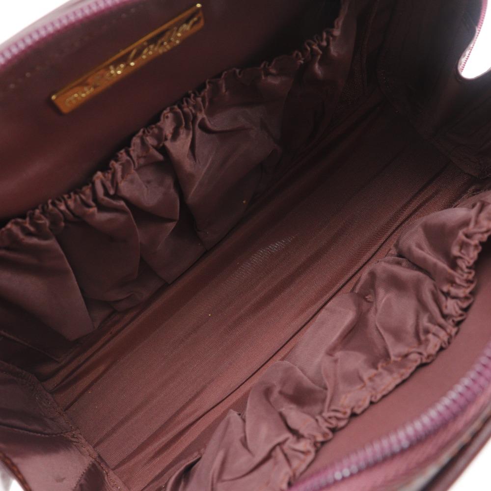 CARTIER Must Line Clutch bag Business Bag Bordeaux Calfskin unisex Used