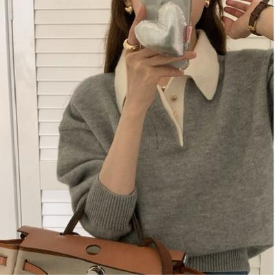 A Simple Yet Sophisticated Long-sleeved Top for Women, A New Early Autumn Light Mature Sweater Knitted Sweater