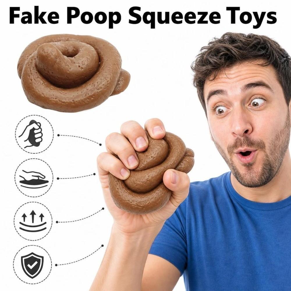 Soft Fake Poop Squeeze Toys Anxiety Relief Prank Toys Realistic Shit Squishy Toy for Kids Adults