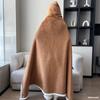 Extra Large Baby Velvet Nap Blanket & Hooded Cape - Thick, Cozy Autumn/Winter Shawl