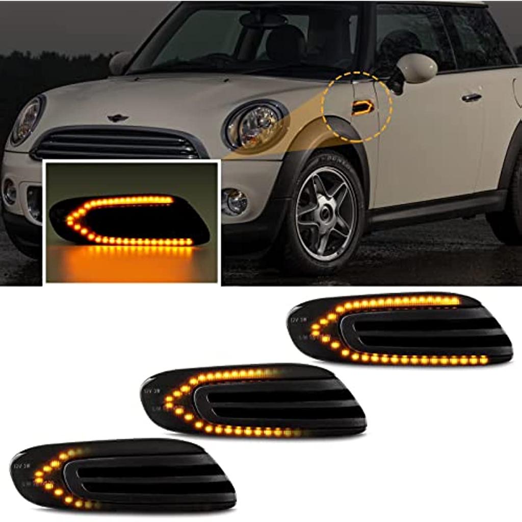 TECTICO LED Dynamic Indicators Yellow Clear Canbus Side Indicators Compatible With Mini Cooper R60 R61, 2 Lamps - View #12