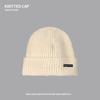Knitted wool hat children's autumn and winter trendy brand bag head warm cold hat sticker letter big head circumference stacking hat