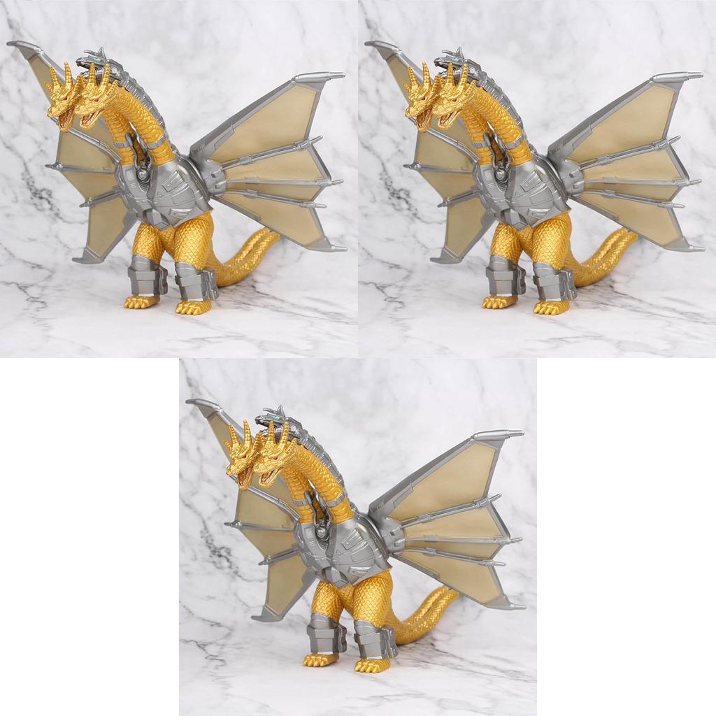 Stunning 8" Godzilla Monster Mecha King Ghidorah 3 Head Dragon Figure Toy Gift Collectible