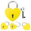 Heart Lock Metal Colorful Exquisite Padlock Household Craft Supplies with Key 45x59mm