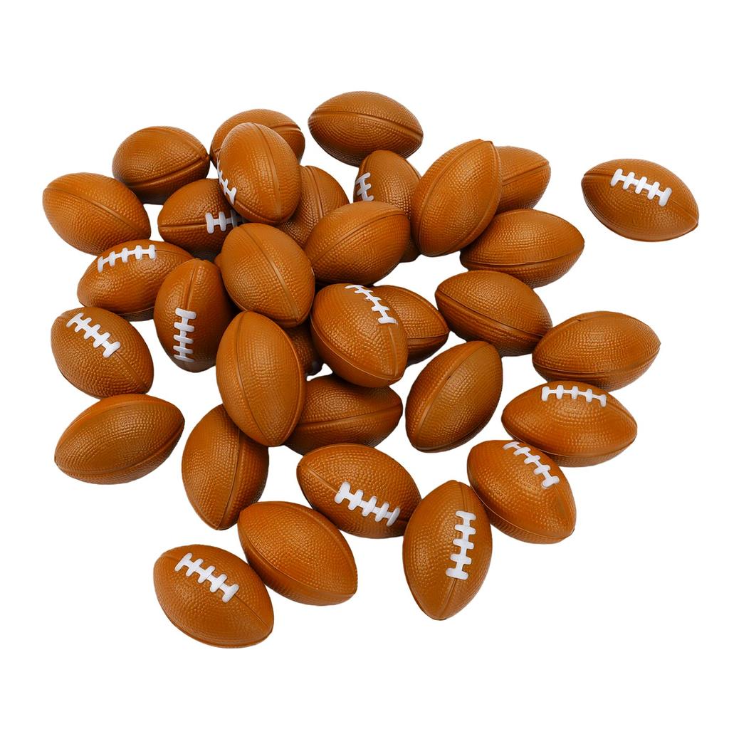 30pcs 5.5x 3.5cm Football Stress Balls Lifelike Slow Rebound Stress Relief Mini Footballs Party Favors for Travel