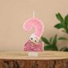 Cute Pink Cartoon Cat Number Candle for Birthday Cake Decoration