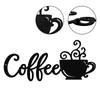 Metal Coffee Wall Art Decor, Rustic Hanging Craft for Kitchen, 1 Piece