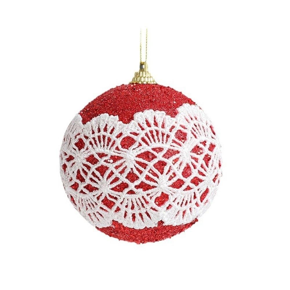 New 8cm Christmas Ball Pendant Lace Foam Xmas Tree Charm Christmas Supplies Party Decoration