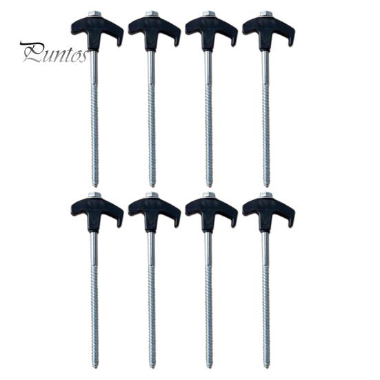 8 szt. kołków namiotowych, wytrzymałe metalowe kołki kempingowe, gwintowane kotwy, montowane za pomocą wiertarki lub młotka, kołki namiotowe Superior Grip, trawa, gleba, żwir, do baldachimu