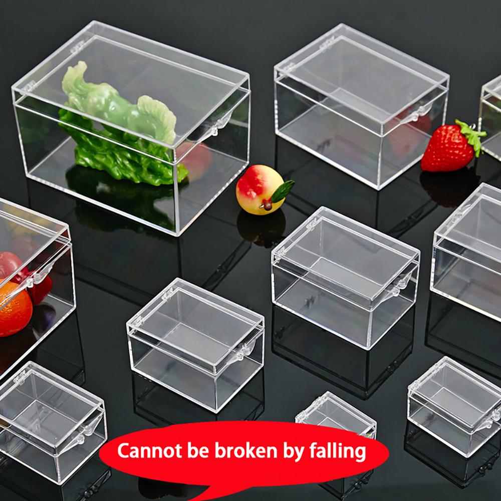 1Pcs Transparent Box Rectangular PC Plastic Box Specimen Collection Box Thickened Lid Display Sample Storage Box