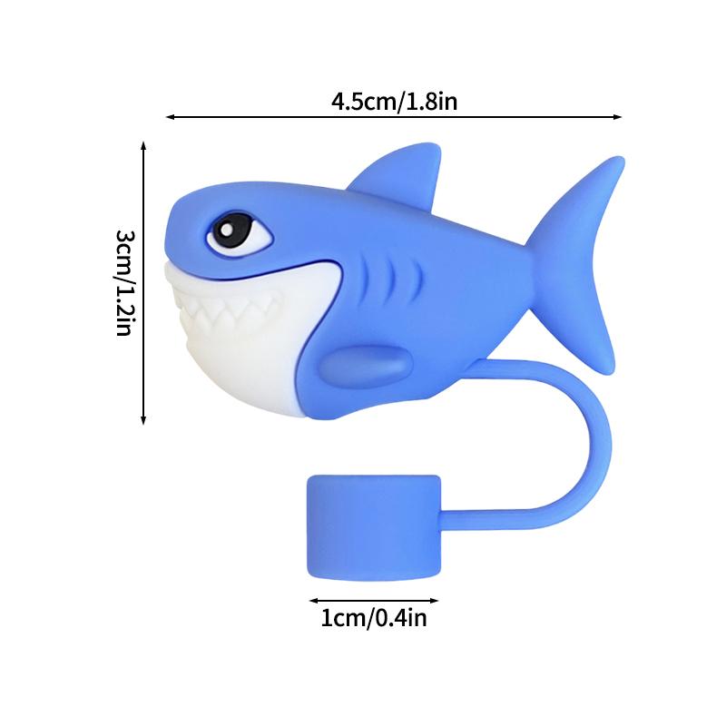 Silicone Rubber Plug Straw Cap Covers Dust-proof Straw Tips For Stanley Cups 3D Cute Animals Straw Cap Toppers Reusable