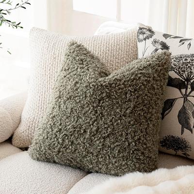 Lamb Circle Teddy Velvet Cushion Premium Model Room Villa Sofa Light Luxury Cushion Lumbar Pillow Pillow Cover