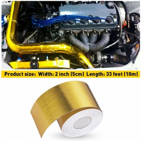 Gold 10M Reflective Heat Shield Self-Adhesive Wrap Barrier Silver Protection
