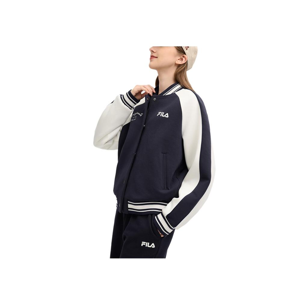 New FILA ORIGINALE Baseball Jacket Women's Secret Mirror Blue F11W519505FDB