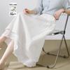 Demana Cotton Poplin Lace Midi A-line Skirt