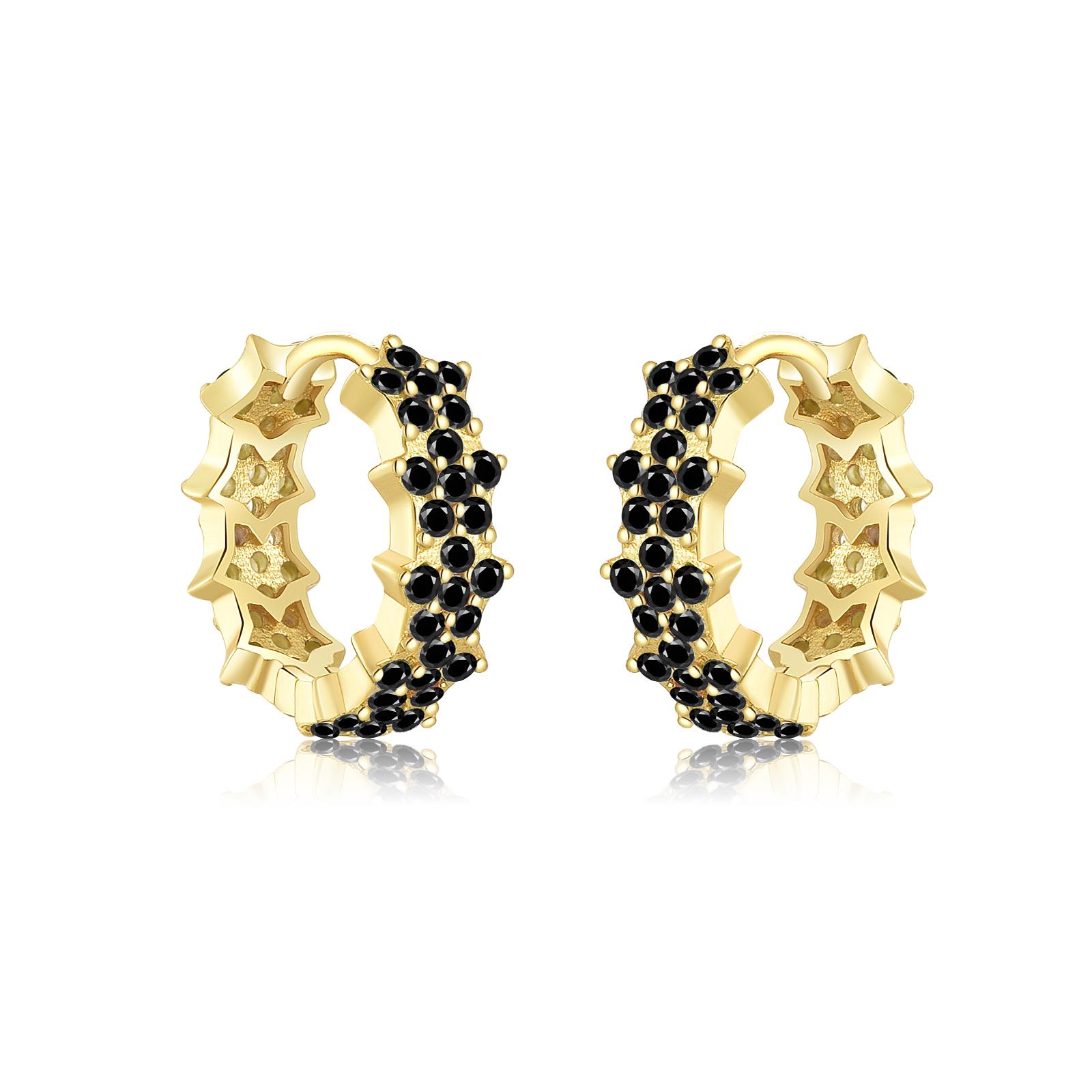 ANDYWEN серьги-кольца из стерлингового серебра 925 пробы со звездами — фото 10