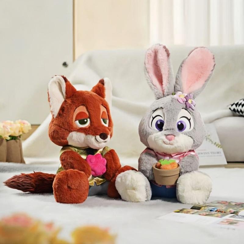 Zootopia Series Judy and Nick Plush Dolls Soft Toy Fox Rabbit Kawaii Room Decor Stuffed Pillow Gift for Girls