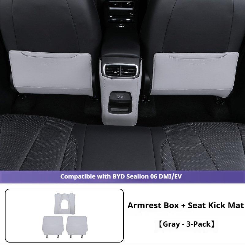 For BYD Sealion 06 EV DMI Seat Back Kick Pad Leather Armrest Storage Box Anti Scratch Protector Semi-Wrapped Car Accessories