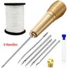 1Set with Copper Handle Handmade Leather Sewing Tools  for Shoes and Leather Repairs