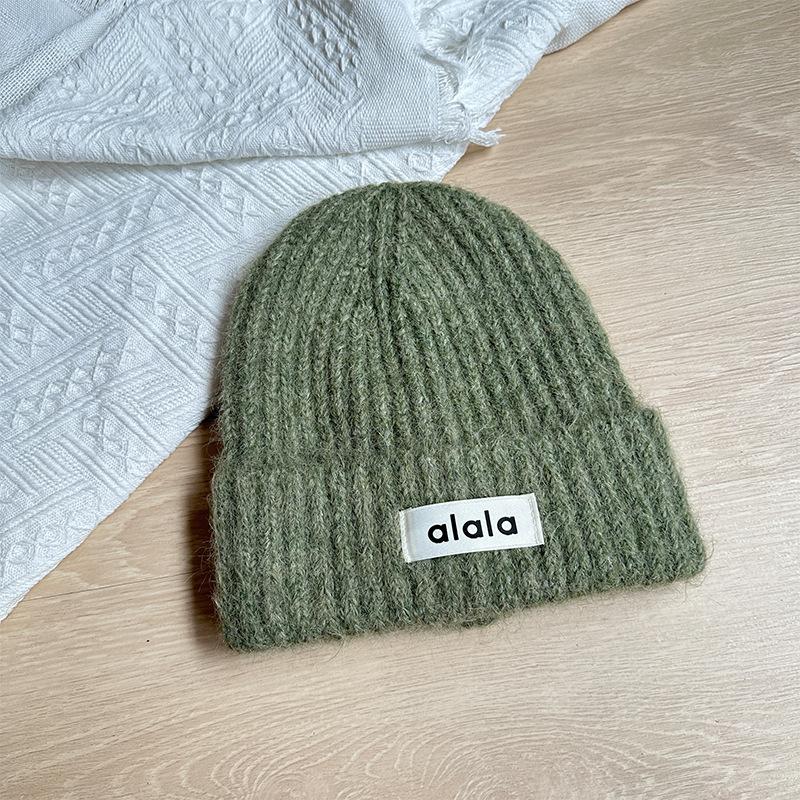 New Trend Curled Ear Protection Woolen Hat Winter Warm Thickened Knitted Hat Big Head Circumference Woolen Hat