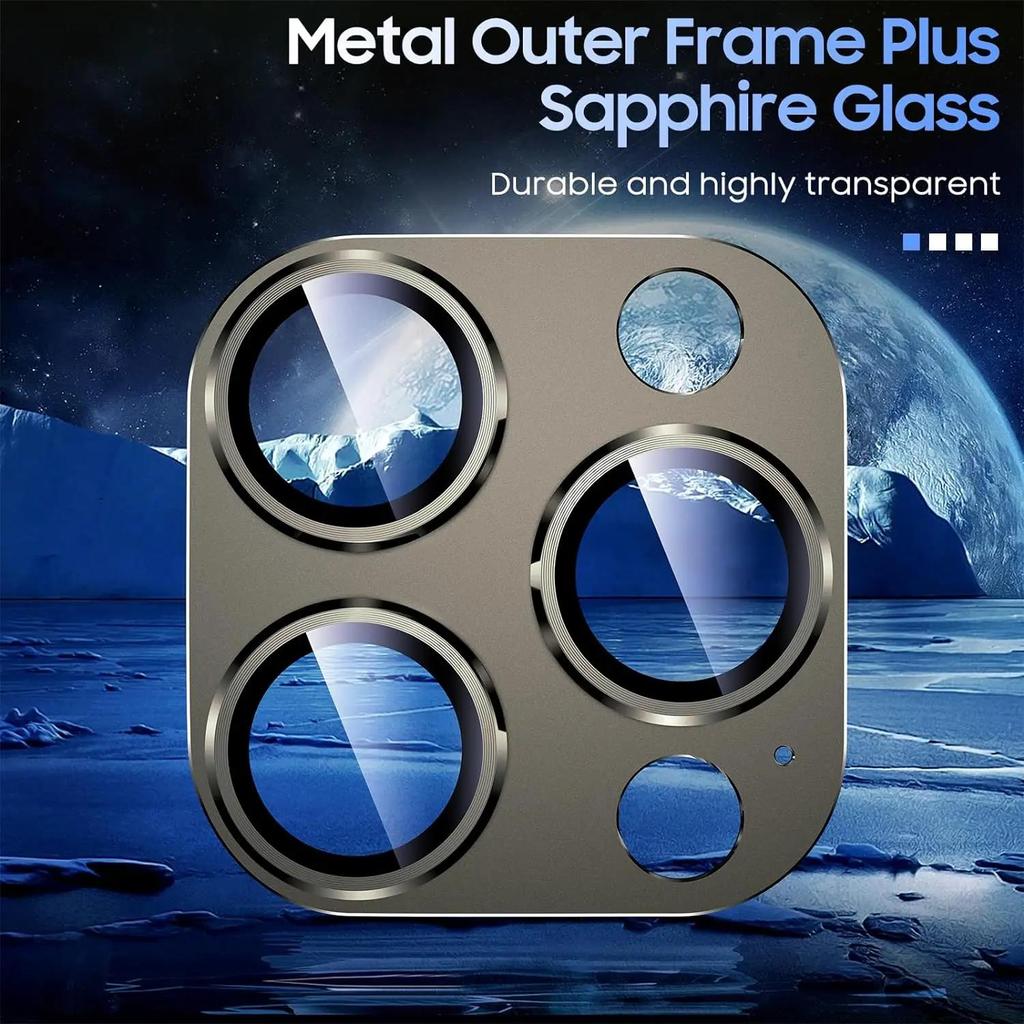 Titanium Metal Camera Lens Protector Cover for iPhone 16 Pro Max 15 Pro 14 Plus 16 Apple Camera Tempered Glass Screen Protection