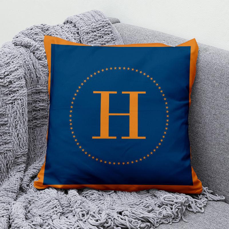 Light Luxury Orange Geometric Pillow High-end Home Living Room Sofa Office Seat Cushion Core Pillow Cover