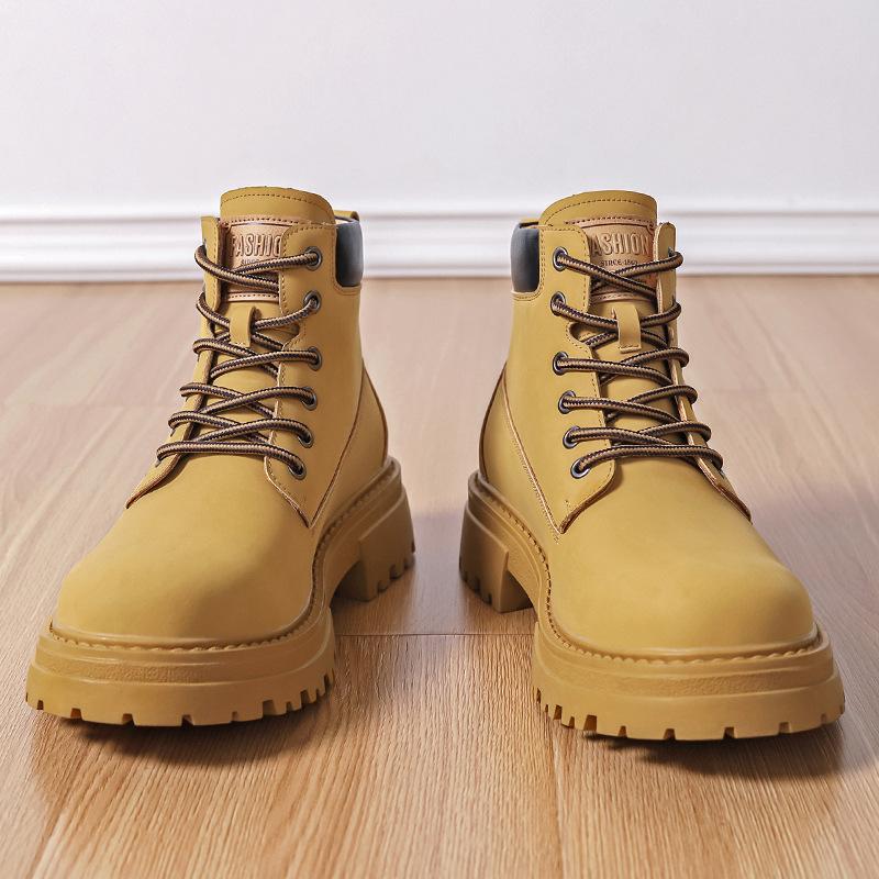 Martin Boots 2025 Autumn and Winter Trendy Men's Casual British Style Rhubarb Boots Velvet Thermal Tooling Boots 2025