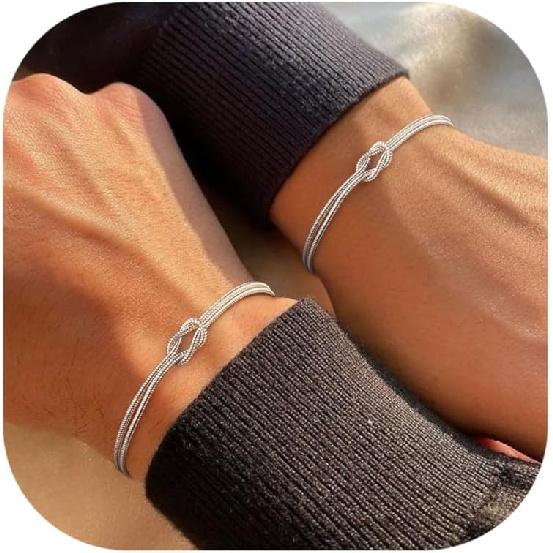 KOHOTA Silber Gold Armbänder für Damen Trendiges Armband-Set Anlaufgeschützt