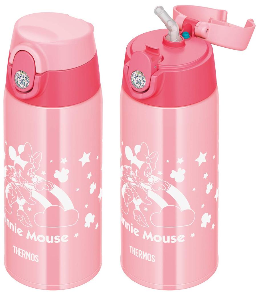 Thermos Vacuum Insulated Two-Way Water Bottle, 0.6L/0.64L, Minnie Mouse Pink, FJO-600WFDS P