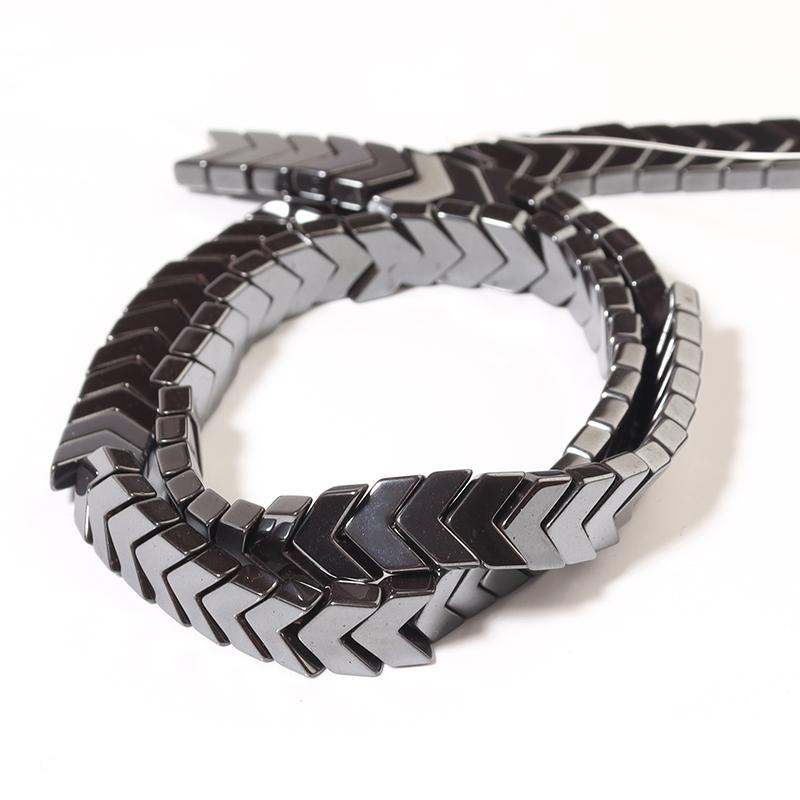1 Strand  V-shaped Black Hematite Beads Natural Stone Beads Charm For Jewelry Making DIY Bracelet Necklace Handmade Accessories