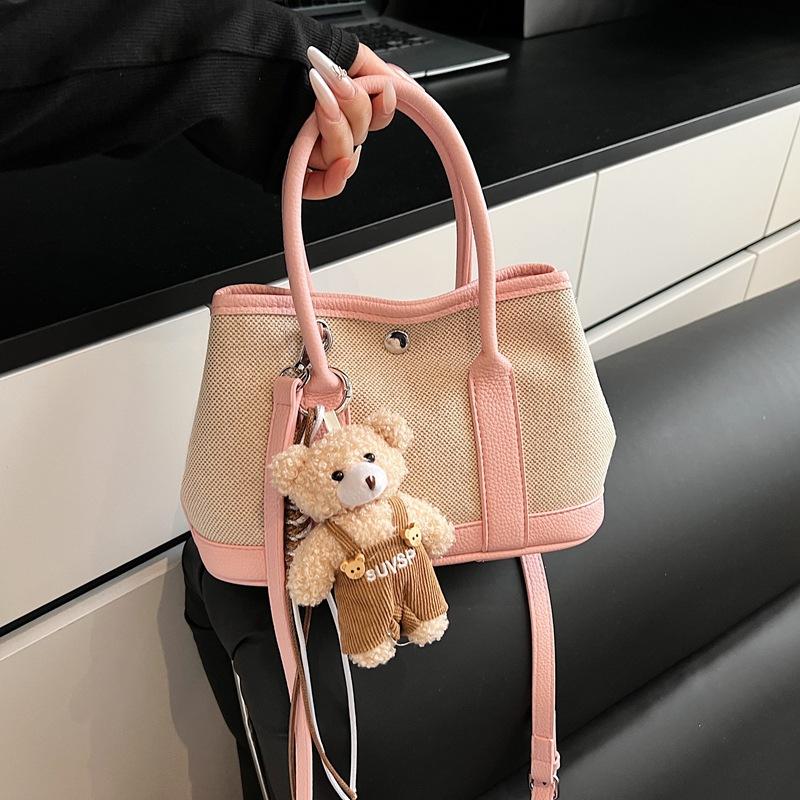 Korean Version Niche Design Handbag Simple Commuter Shoulder Bag Women's 2025 Summer Trendy New Canvas Messenger Bag