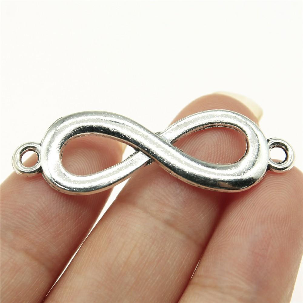 10pcs Charms Infinity Symbol Antique Silver Color Plated For DIY Jewelry Making Infinity Connector Charms
